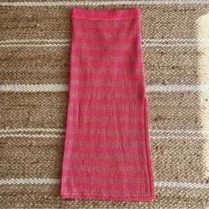 Rag & Bone Carson Striped Open-Knit Midi Skirt Pink